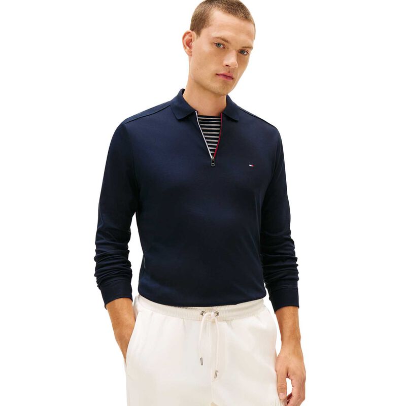 Tommy Hilfiger Ls Liquid Rwb Zip Reg Polo image number 0